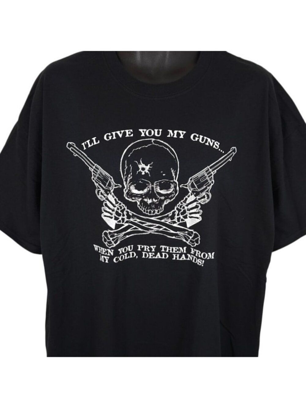 2nd Amendment T Shirt Mens Size 2XL Black Pry My Guns From My Cold Dead Hands
